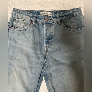Zara Light Blue Straight Leg Jeans for Women